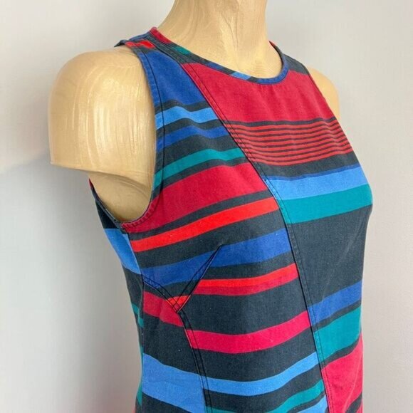 Desigual Women 38 Tammy Bright Vibrant Retro Jersey Knee Length Sleeveless Dress - Picture 4 of 16